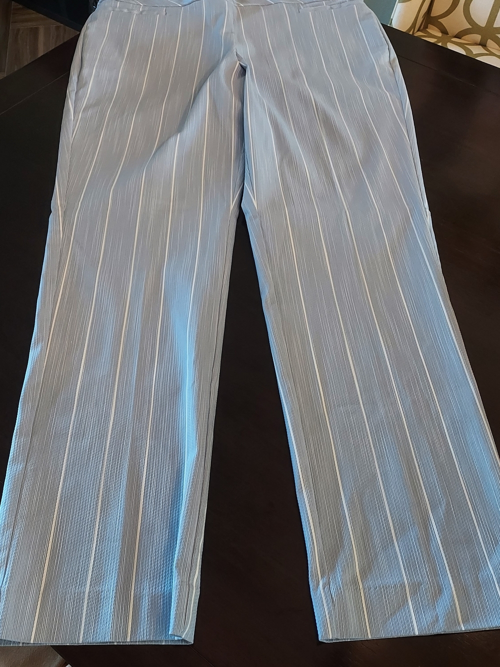 Claiborne Light Blue Pinstripe Wide-Leg Pants